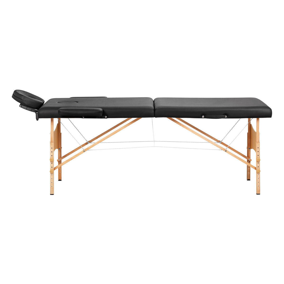 BALANCE wooden folding massage table 2 segment black - BVShop