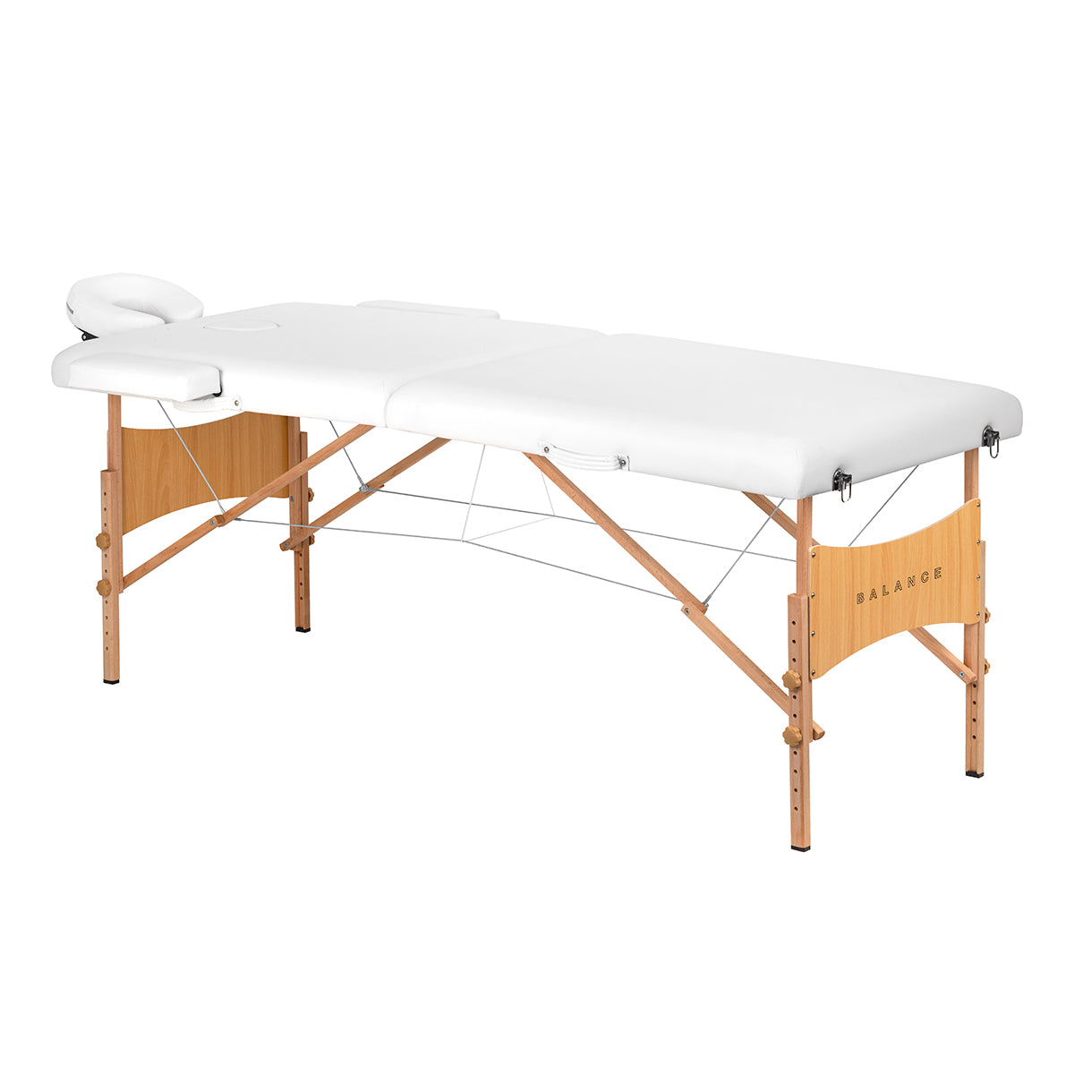 BALANCE wooden folding massage table 2 segment 190x70 white - BVShop