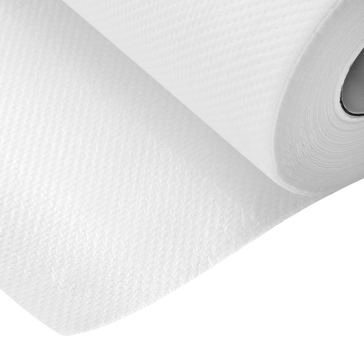 White disposable paper sheet with plastic coating, 50 x 40 meters, used for protective or cleaning purposes.