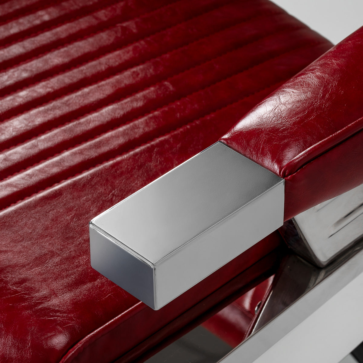 Gabbiano Royal X red reclining barber chair synthetic leather