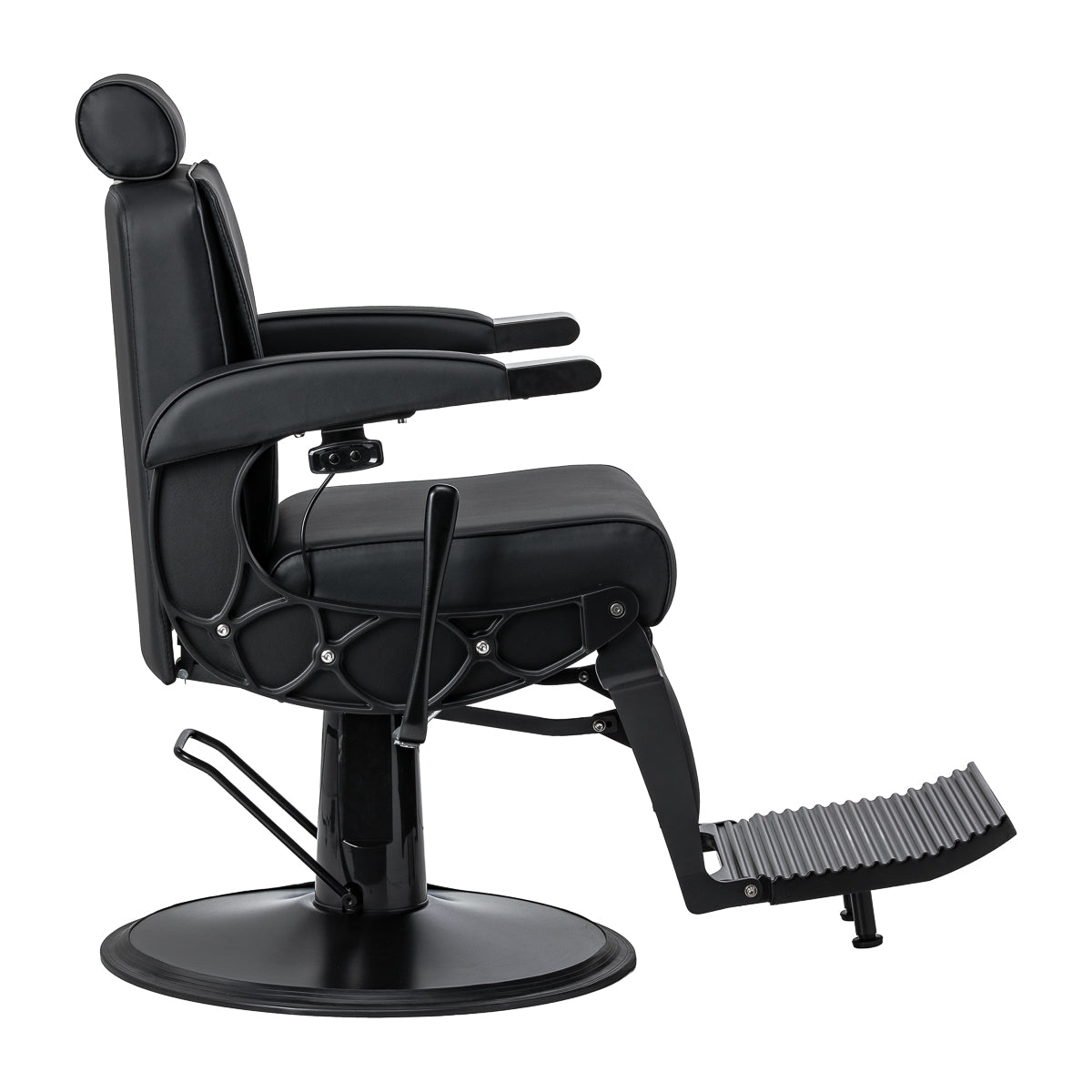 Gabbiano Continental Fotel Barberski Z Masażem – Czarny · Widok z boku
