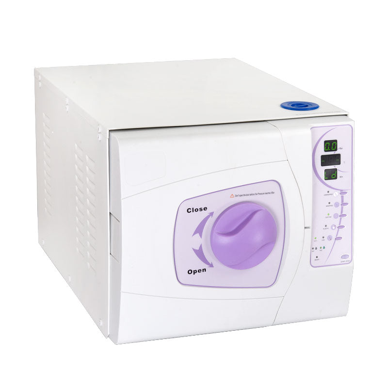 Medical Autoclave Class B 12L by Beauty System, showing the stainless steel sterilizer with control panel and door.