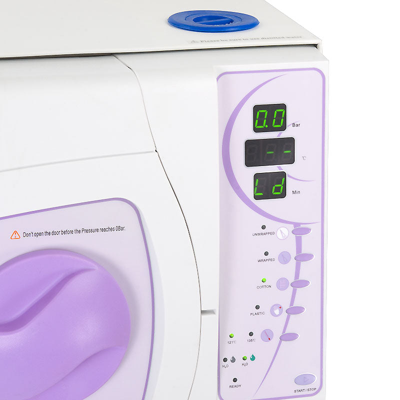 Medical Autoclave Class B 12L by Beauty System, compact sterilizer with digital controls and stainless steel chamber.