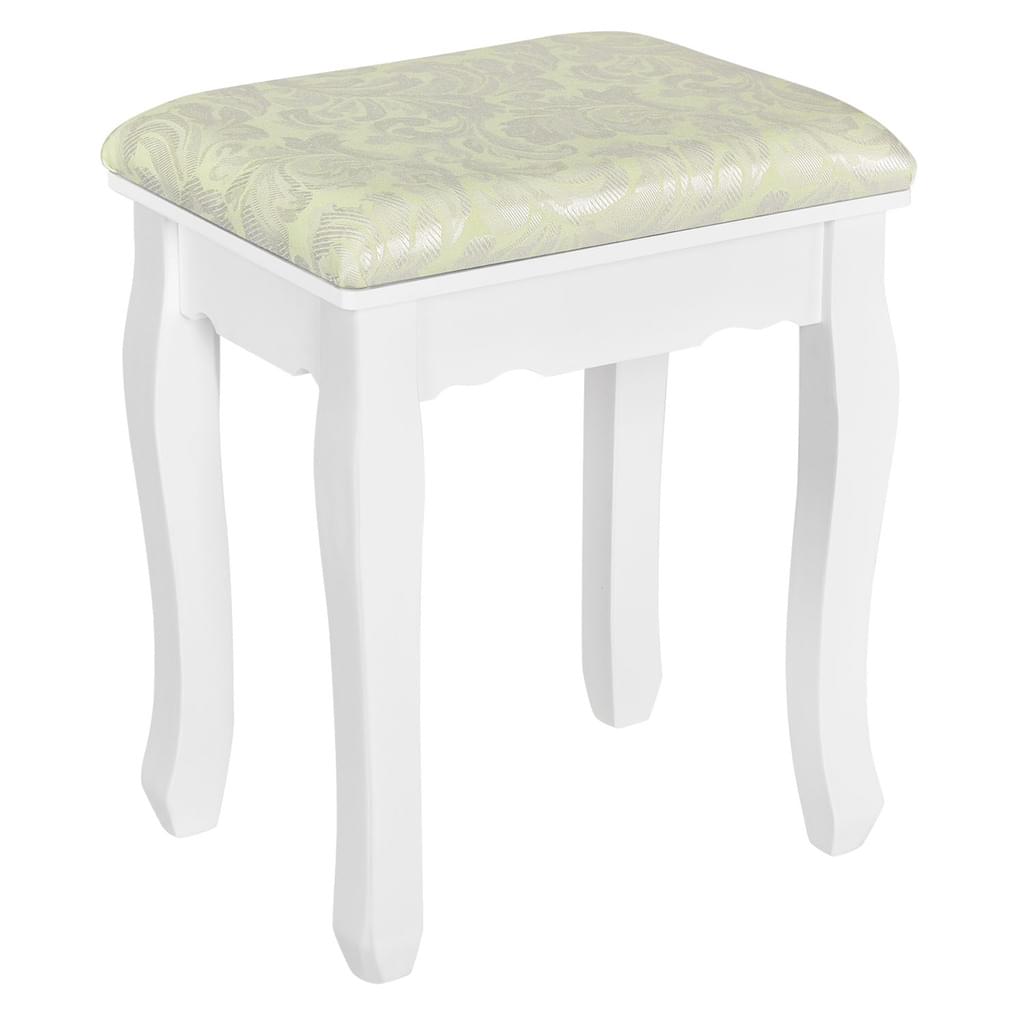 White MIRA Dressing Table with 4 drawers mirror + stool - BVShop