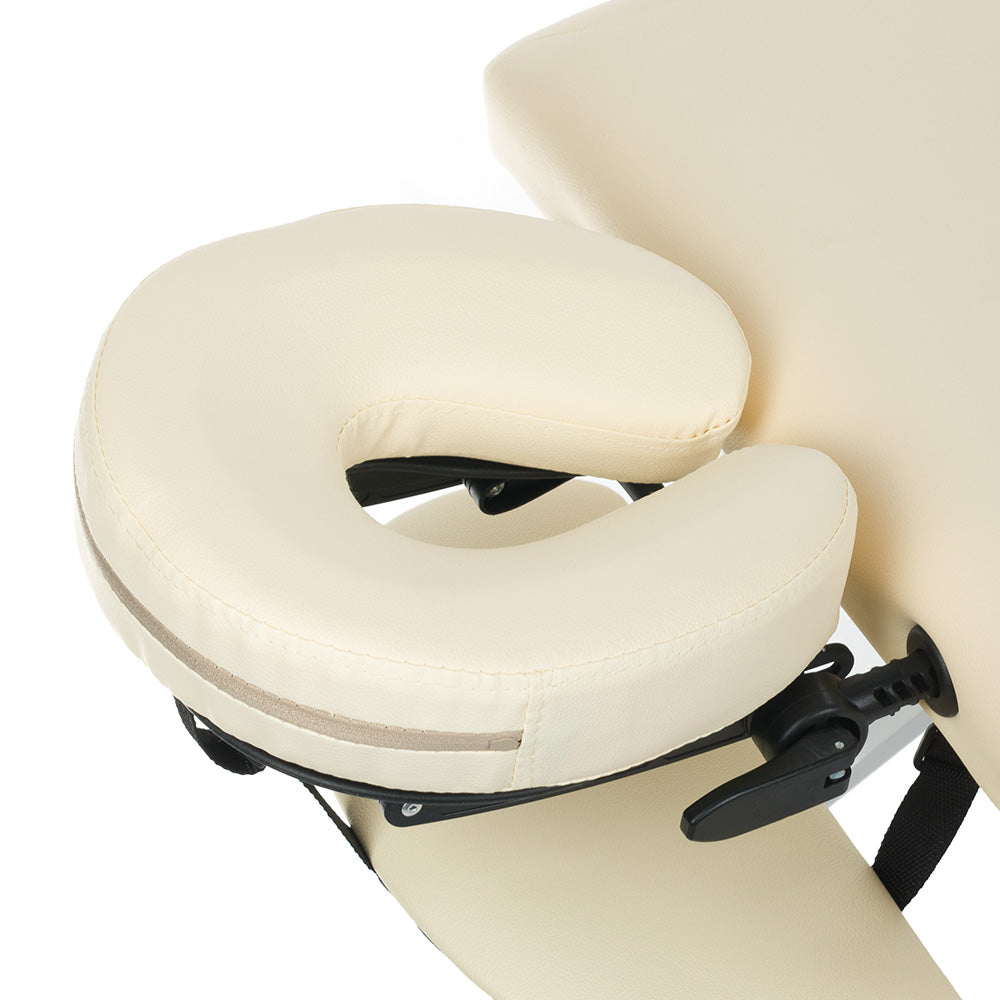 Beauty System BS-723 massage and rehabilitation table with adjustable headrest and padded surface for therapy sessions.