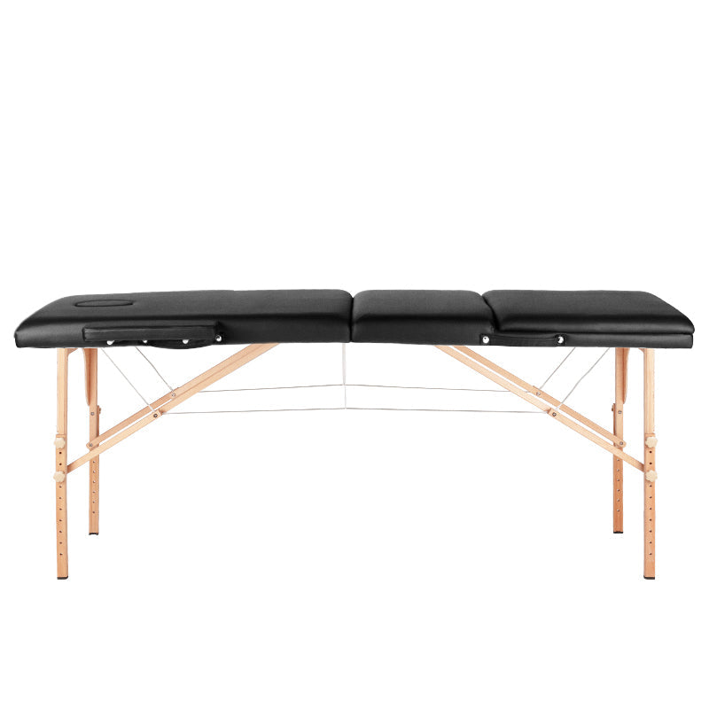 3-section black comfort massage table, wood comfort - BVShop