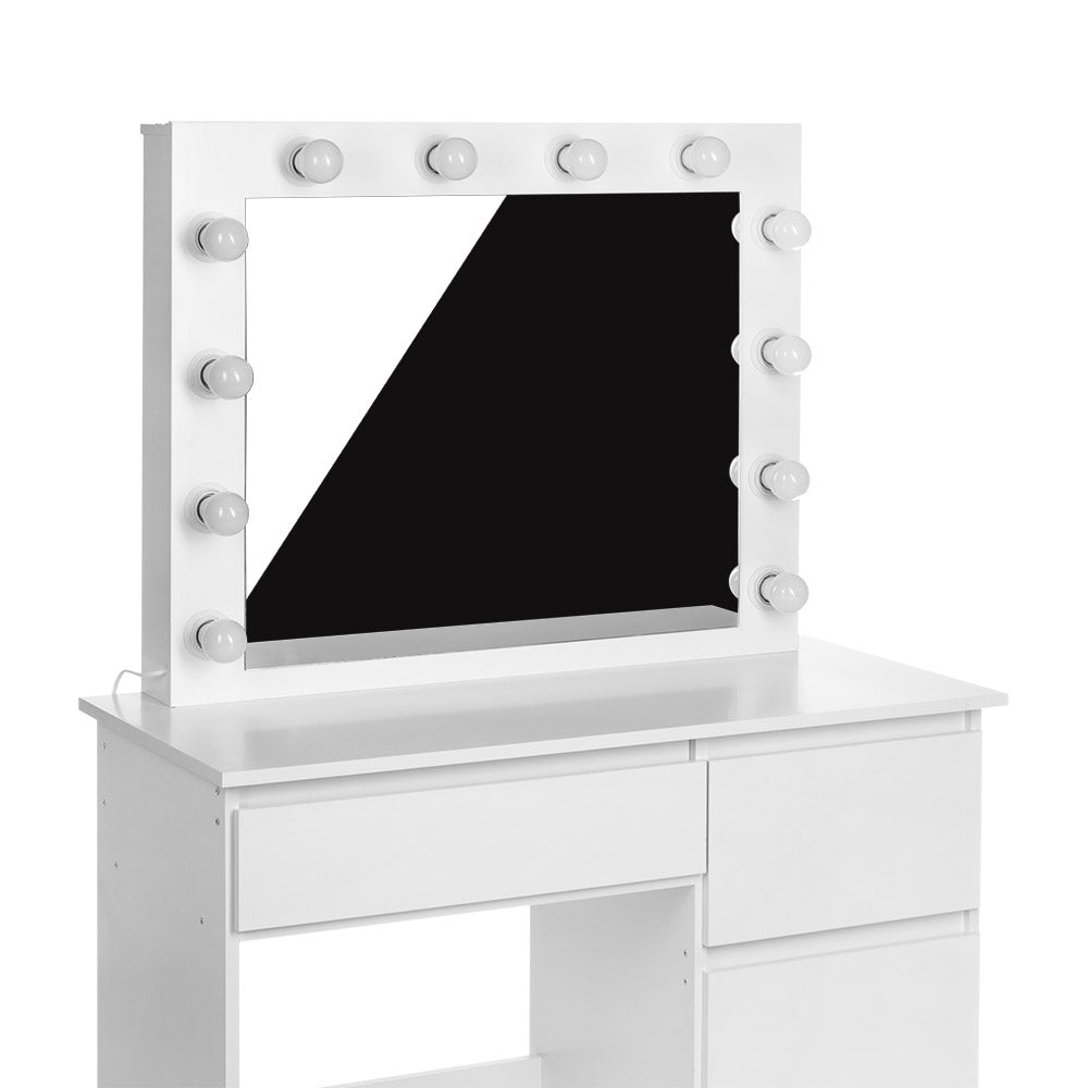 EVA White Vanity Table with LED Illuminated Mirror - BVShop