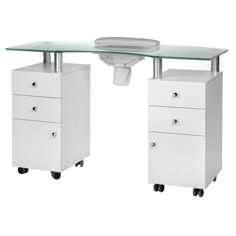 Manicure table with mounting hole BD-3453+O White - BVShop