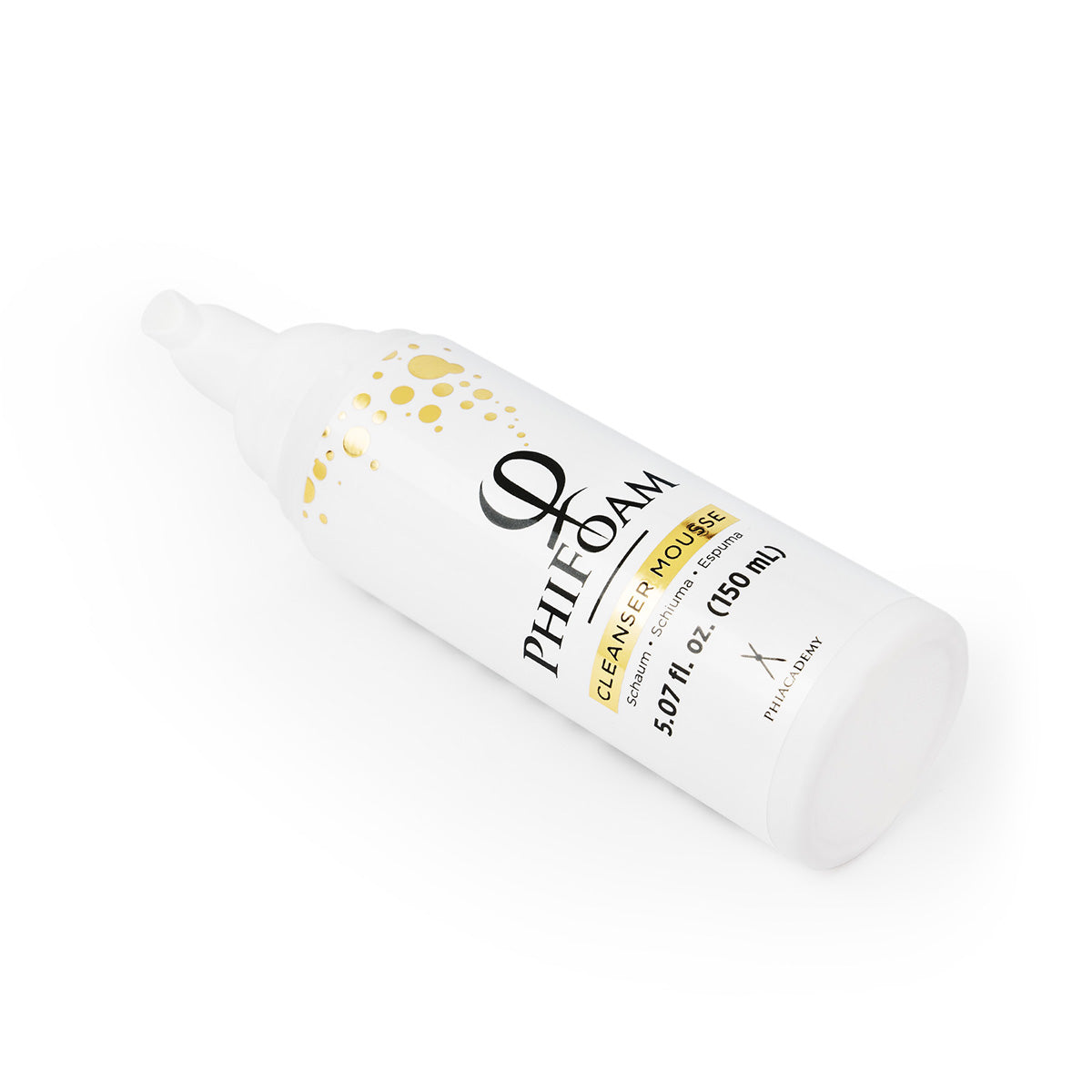 PhiAcademy Phi Foam Cleansing Foam 150ml — 150ml cleansing foam bottle shown at an angle