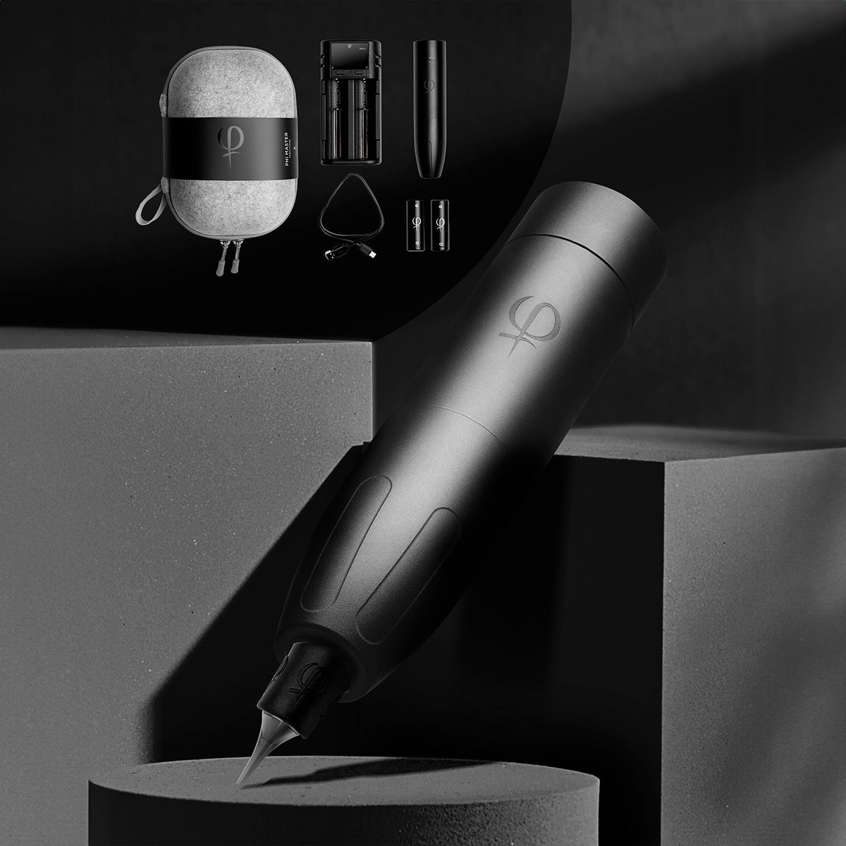 PhiAcademy Phi Master Wireless Machine — wireless PMU machine in a dark studio setting