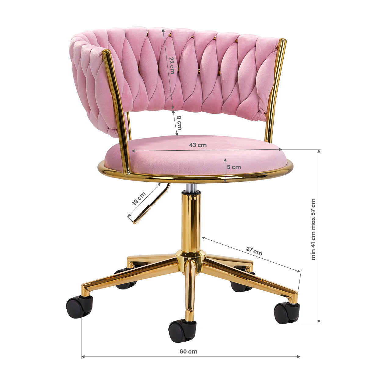 4Rico swivel chair QS-GW01G pink - BVShop