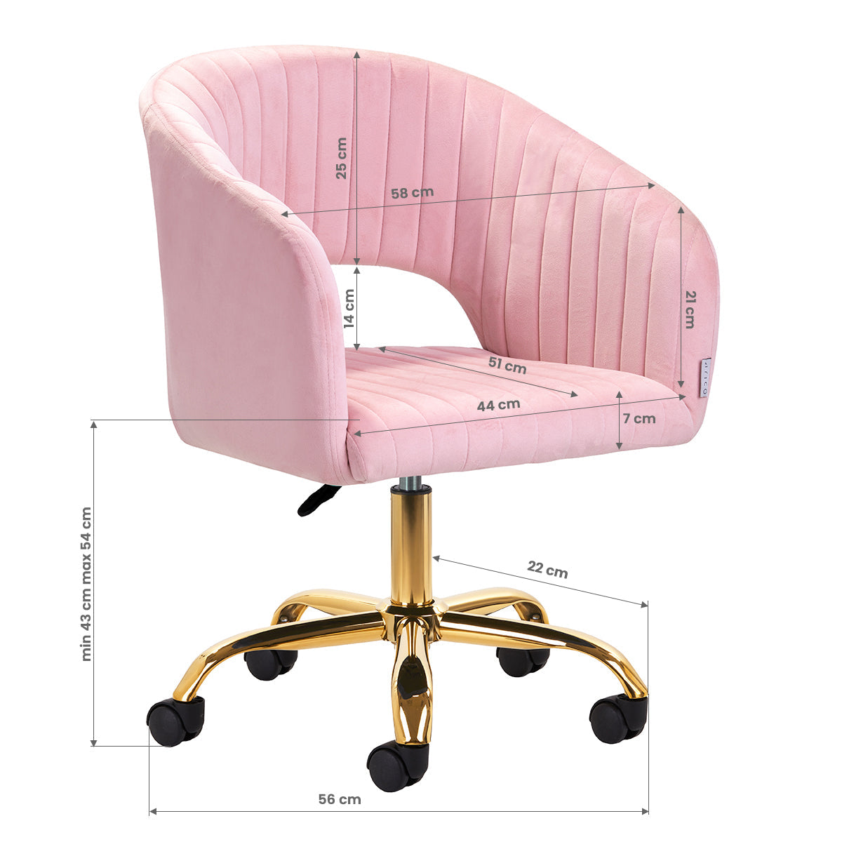 4Rico swivel chair QS-OF212G pink - BVShop
