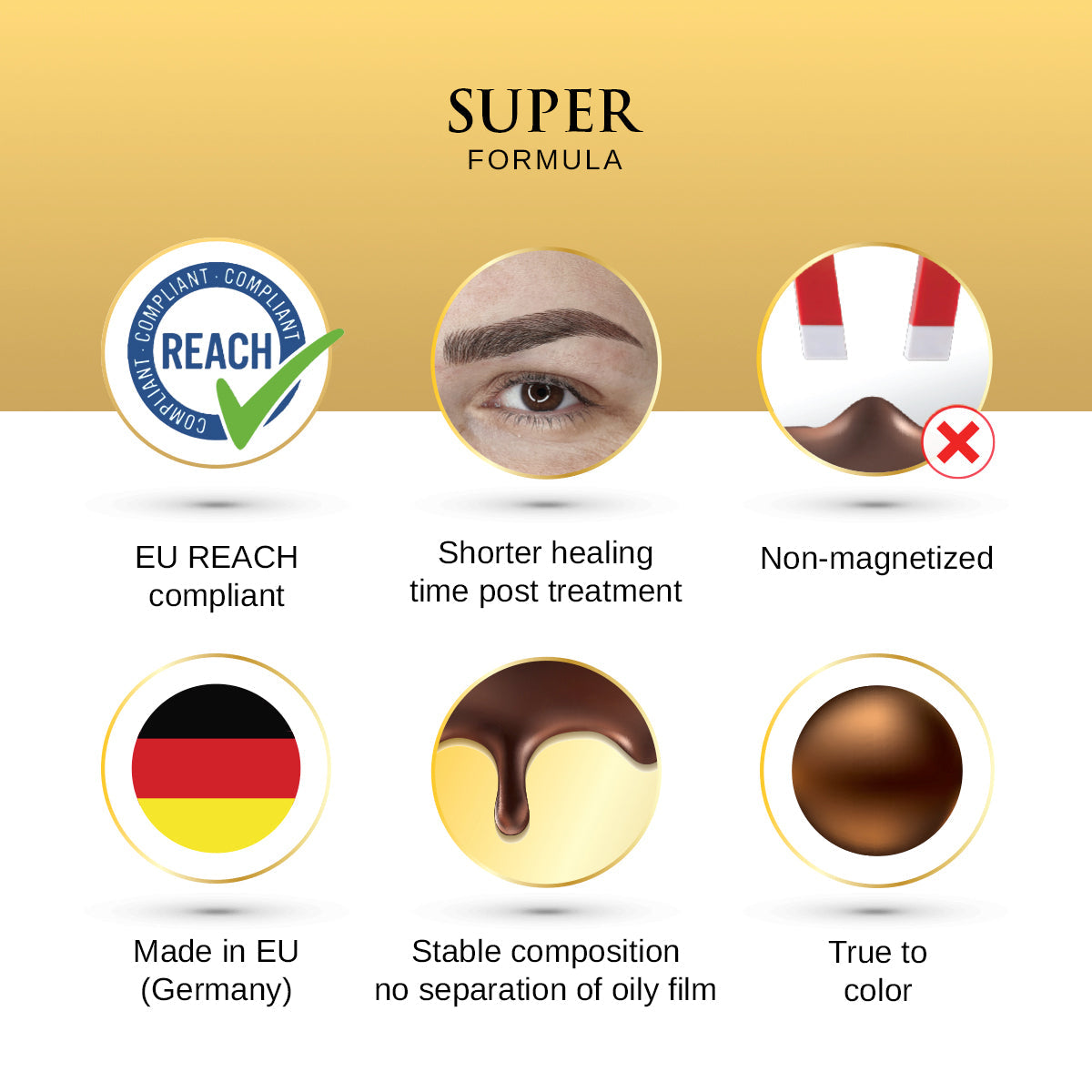 PhiBrows SUPER Golden Brown PMU & Microblading Pigment 5ml — SUPER formula information