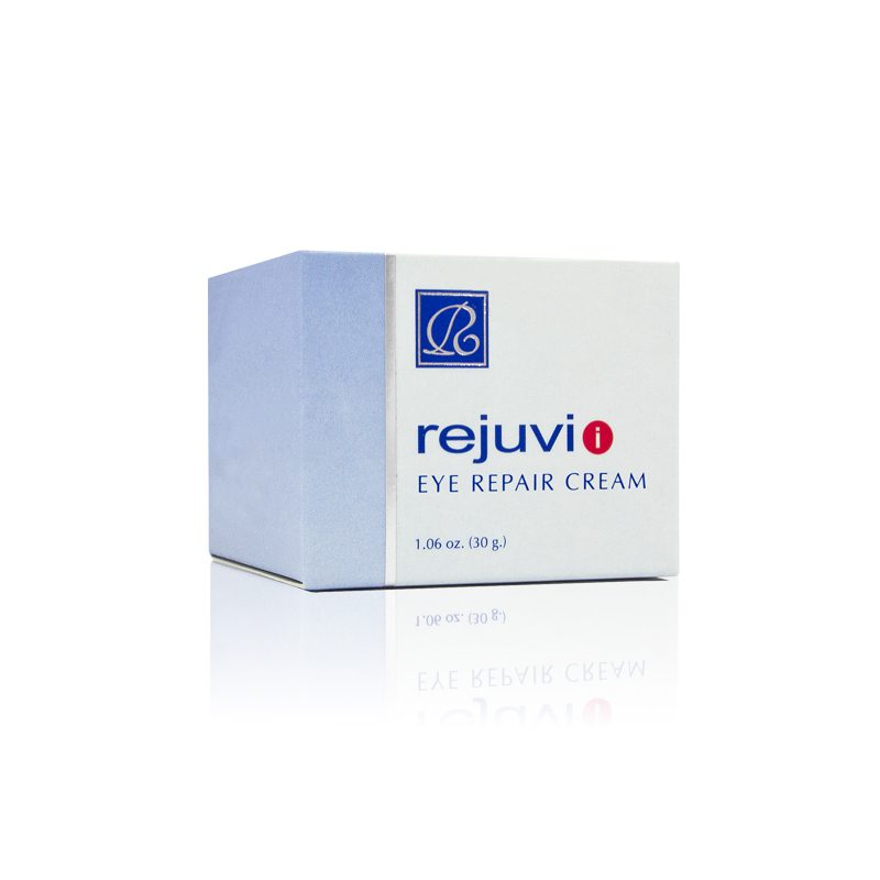 Rejuvi I Eye Repair Cream texture and packaging close-up