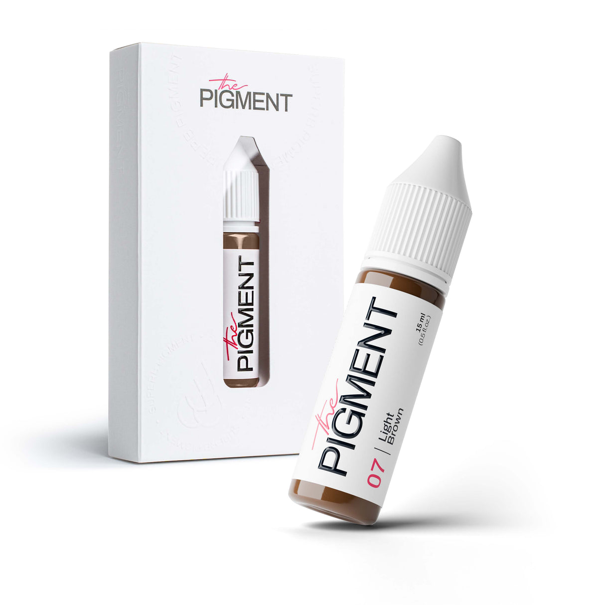 The Pigment 07 Light Brown professional eyebrow pigment bottle