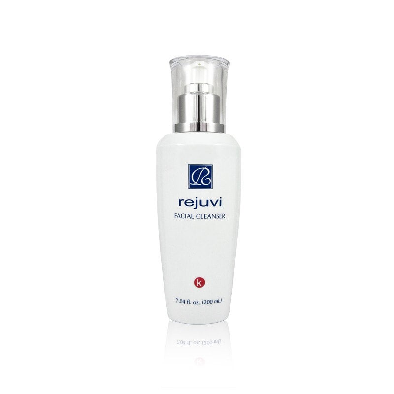 Rejuvi K Facial Cleanser bottle with aloe vera and chamomile extracts