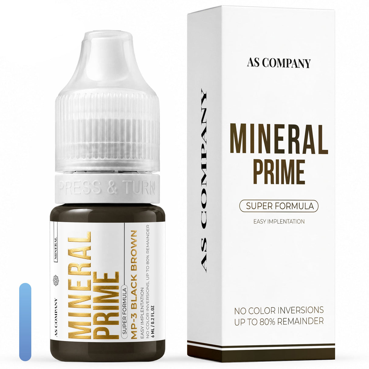 AS Company Mineral Prime MP3 Black Brown 6ml PMU pigment with packaging