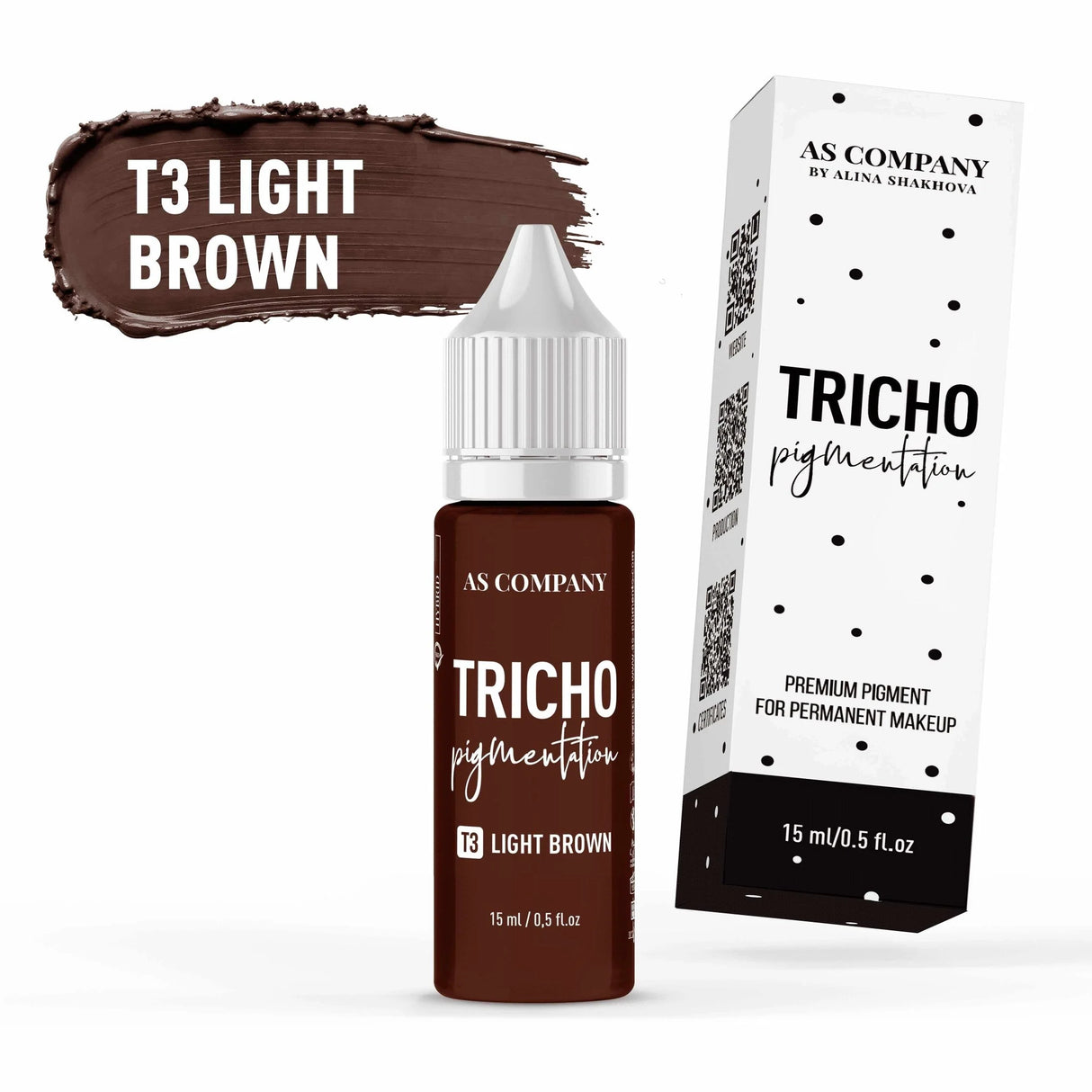 AS COMPANY T3 Light Brown (TRICHOPIGMENTATION) 15ml - BVShop