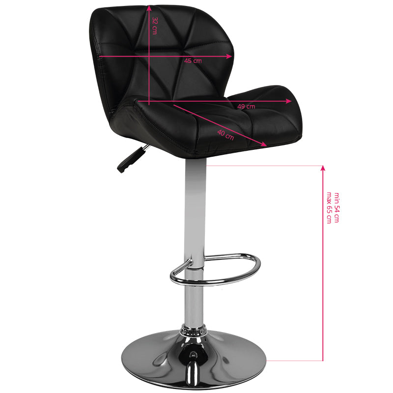 Bar stool m01 quilted adjustable black - BVShop