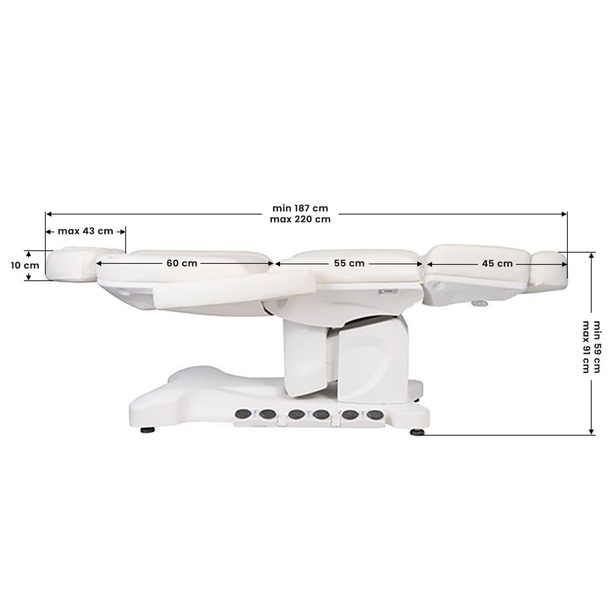 COSMETIC ELECTRIC CHAIR. AZZURRO 708B EXCLUSIVE 4 MOTOR HEATED - BVShop