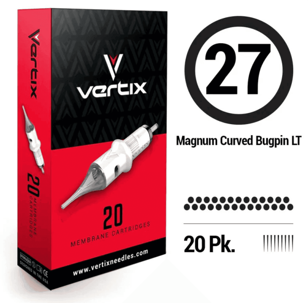Vertix Tattoo Magnum Curved Bugpin Cartridges - BVShop