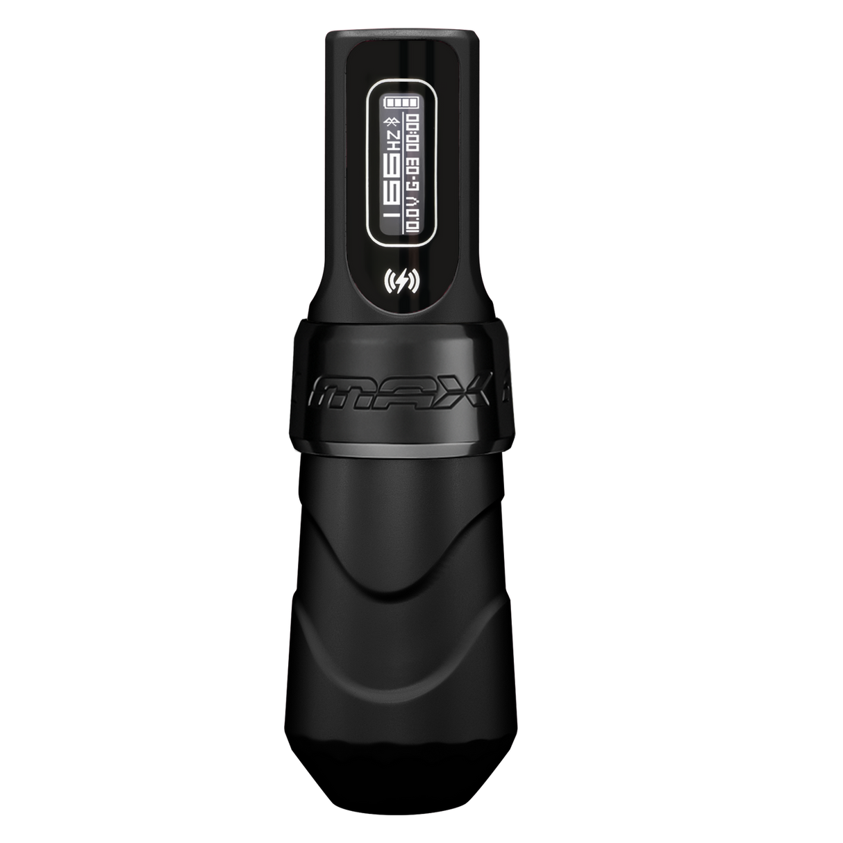 FK Irons Flux Max Black Ops wireless tattoo machine shown from the front