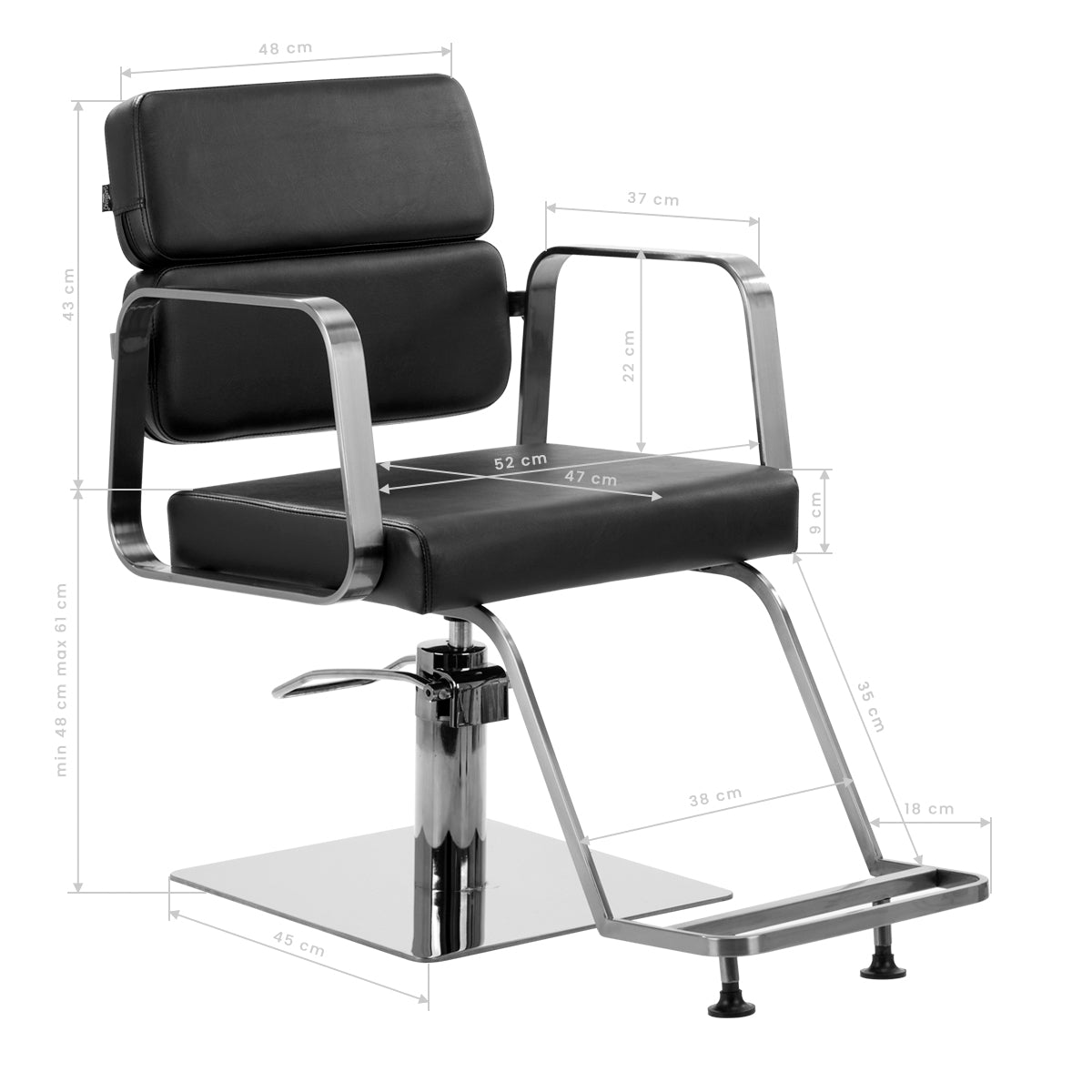 Gabbiano Porto hairdressing chair black - BVShop
