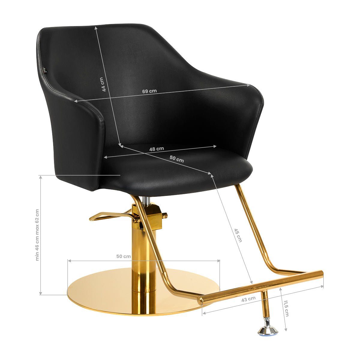 Hairdressing chair Gabbiano Marbella Black - BVShop