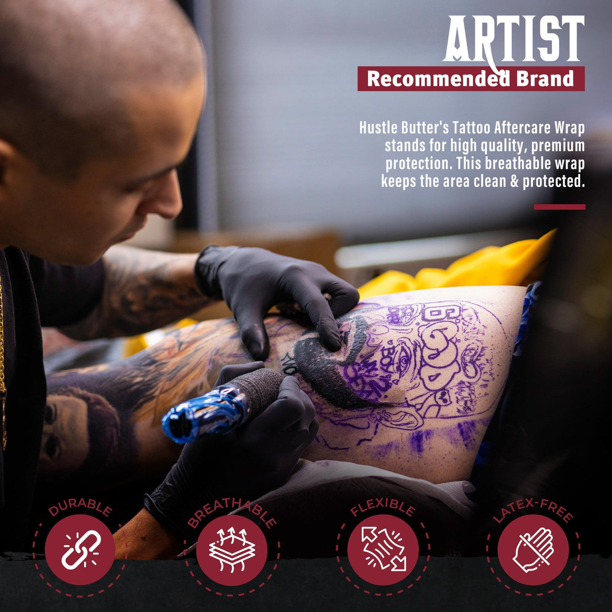 Hustle Butter Tattoo Aftercare Wrap 15cm x 2m - BVShop