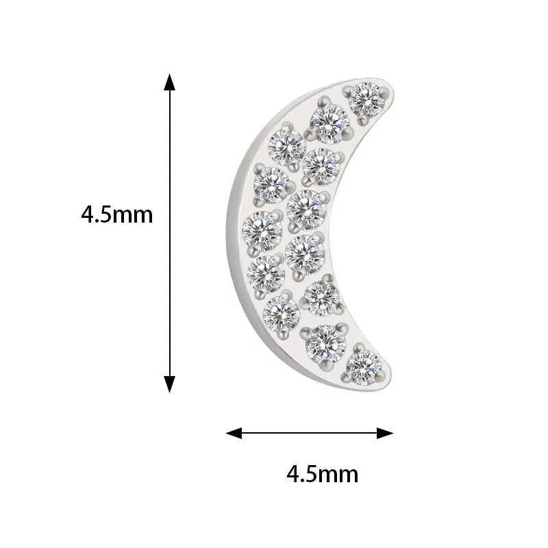 Titanium Ring Paved Moon - BVShop