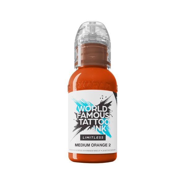 World Famous Limitless Tattoo Ink Medium Orange 2 30ml - BVShop