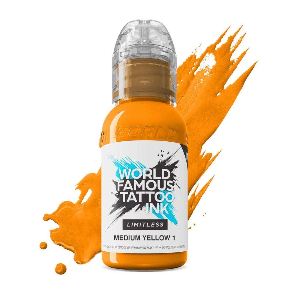 World Famous Limitless Tattoo Ink Medium Yellow 1 30ml - BVShop