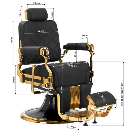 Barber chair Gabbiano Leonardo Gold Black - BVShop