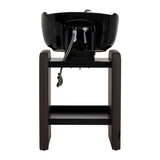 Omega Nautica brown hairdressing wash unit with sink and chair, designed for professional salon use.