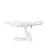 White Azzurro electric salon chair with wired remote control