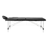BALANCE aluminium folding massage table 2 segment black - BVShop