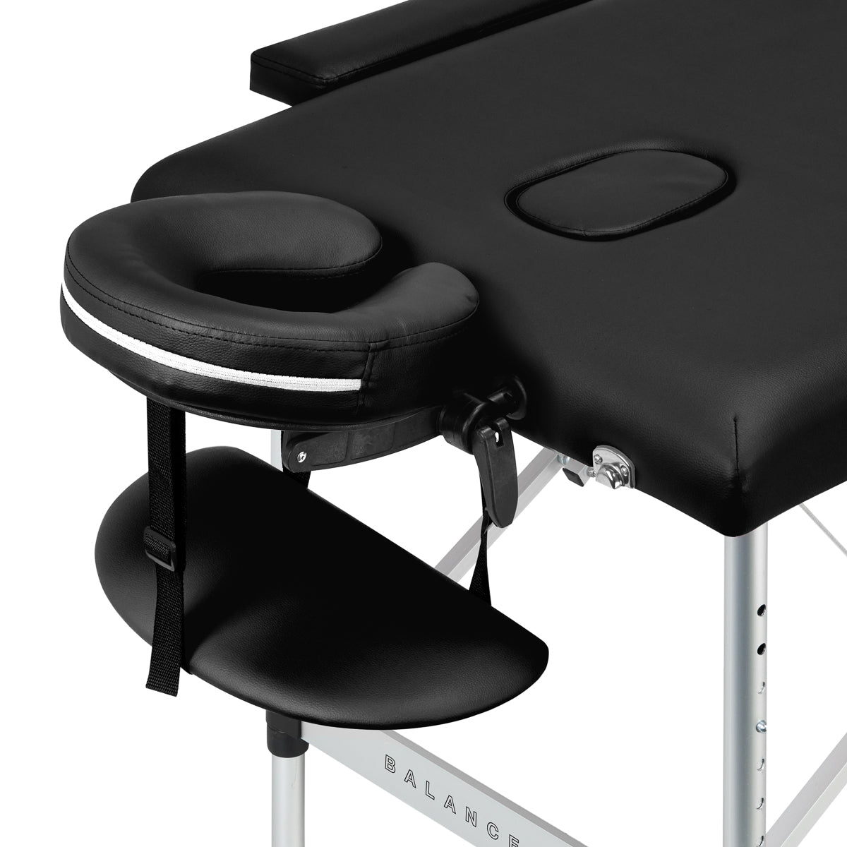 BALANCE aluminium folding massage table 2 segment black - BVShop