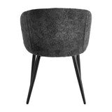 4RICO Verso black sherpa chair with contoured backrest and black metal legs