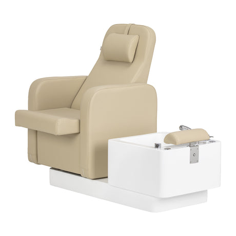 Sillon Elysia SPA pedicure station beige with footrest and integrated basin salon