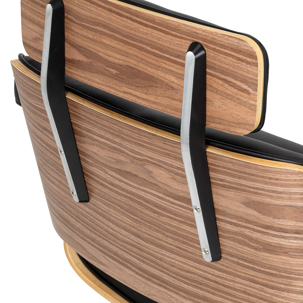 Back view of Gabbiano Florencja black and walnut hairdressing chair