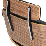 Back view of Gabbiano Florencja black and walnut hairdressing chair