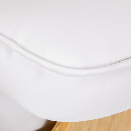 Salon shampoo unit with synthetic leather upholstery and ceramic bowl