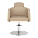 Gabbiano Wratislavia hairdressing chair beige chrome base - BVShop