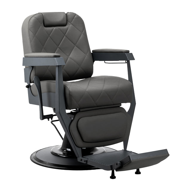 Gabbiano Bruno graphite barber chair with grey round base
