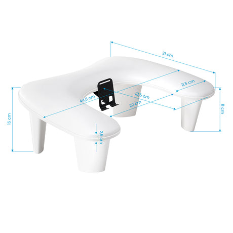 White manicure hand rest for professional nail salon workstation