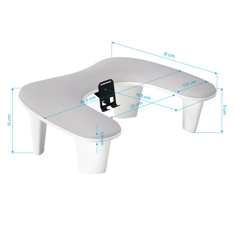 Grey manicure hand rest for professional nail salon workstation