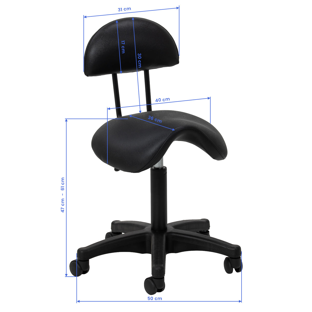 Ergonomiczny taboret kosmetyczny ACTIVESHOP 6001 do profesjonalnego salonu