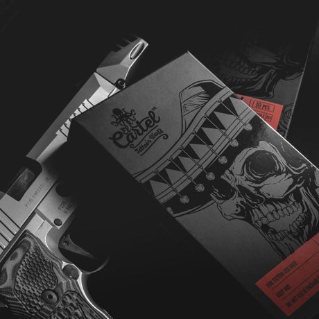 EL CARTEL V2 0.35mm tattoo cartridge needles, medium taper, 10-pack, for precise tattooing and shading.