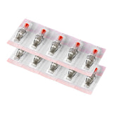 Set of 10 EL CARTEL V2 0.35mm 27RM ShortTaper tattoo cartridges with precise needle tips for professional tattooing.