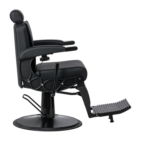 Gabbiano Continental Fotel Barberski Z Masażem – Czarny · Widok z boku